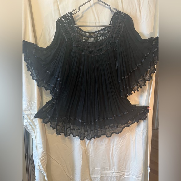 Black Chiffon long top - Picture 3 of 10